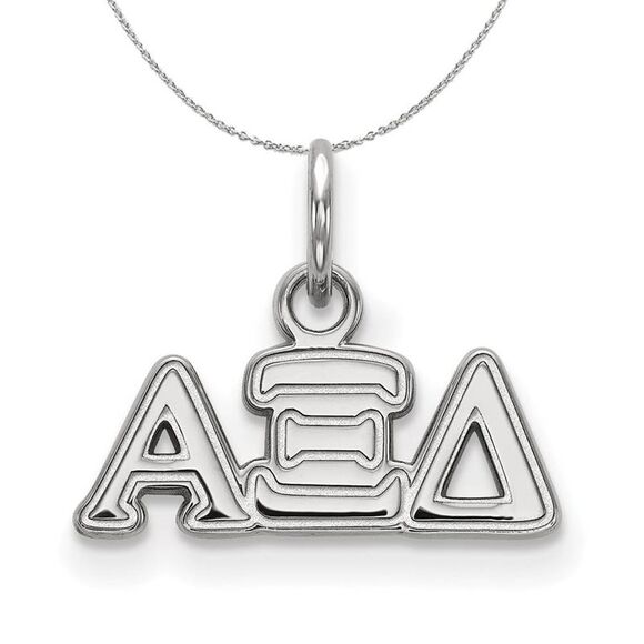 Sterling Silver Alpha Xi Delta XS (Tiny) Greek Necklace - 24 Inch - Picture 1 of 8